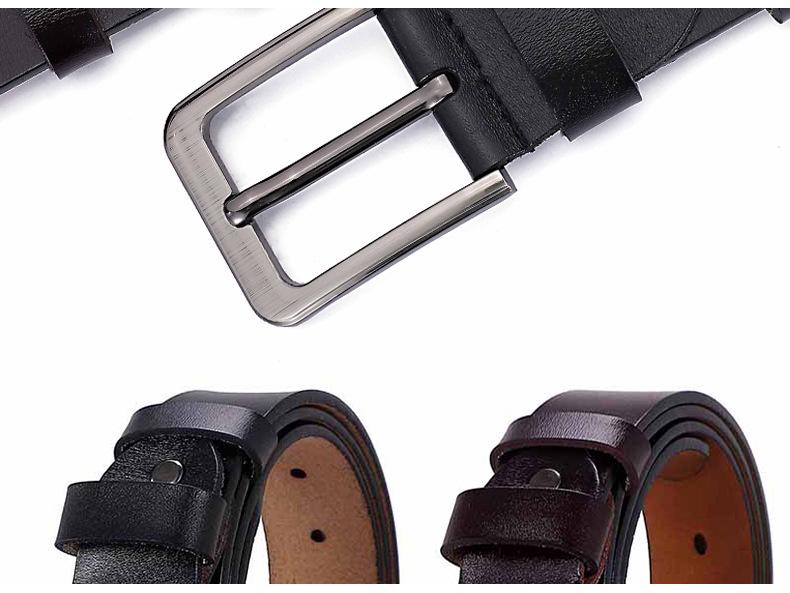 Men's Retro Pin Buckle Leather Belt - Genuine Cowhide, Plus Size
