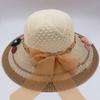 Summer Women's Hats for Tourism UV Protection, Sun Shading Printed Chains Large Brims Women's Knitted Hats
