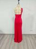 Elegant Solid Color One-Shoulder Party Dress