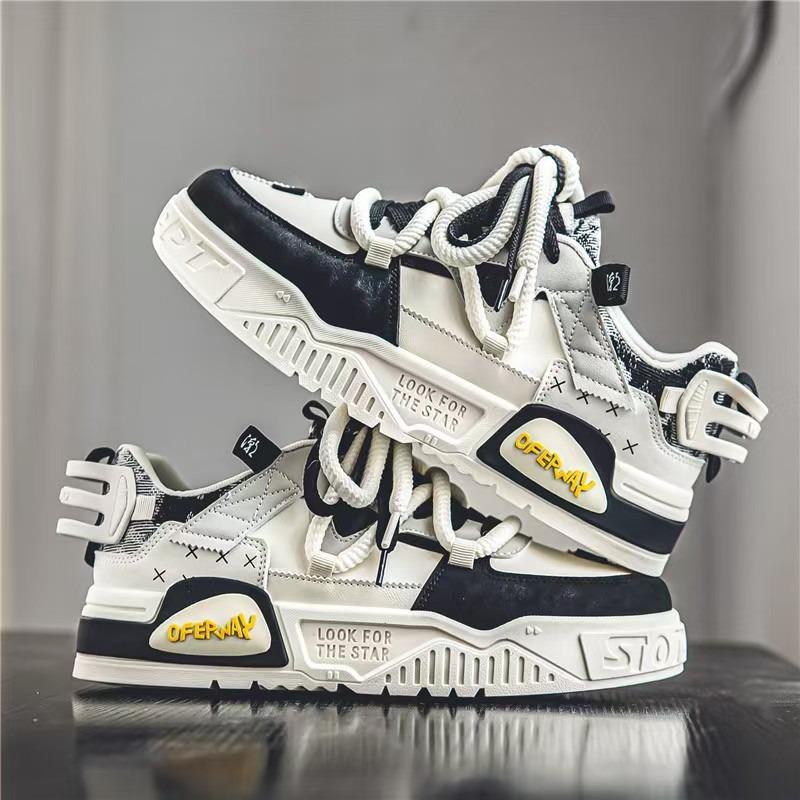 Men's shoes spring and summer versatile casual design sense niche men's board shoes youth sports thick soles heightening outdoor trendy shoes