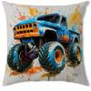 Home Decor Colorful Monster Trucks Print Pillow Covers Pattern Cushion Cover Suitable for Sofa Bedroom Car Pillow Cover