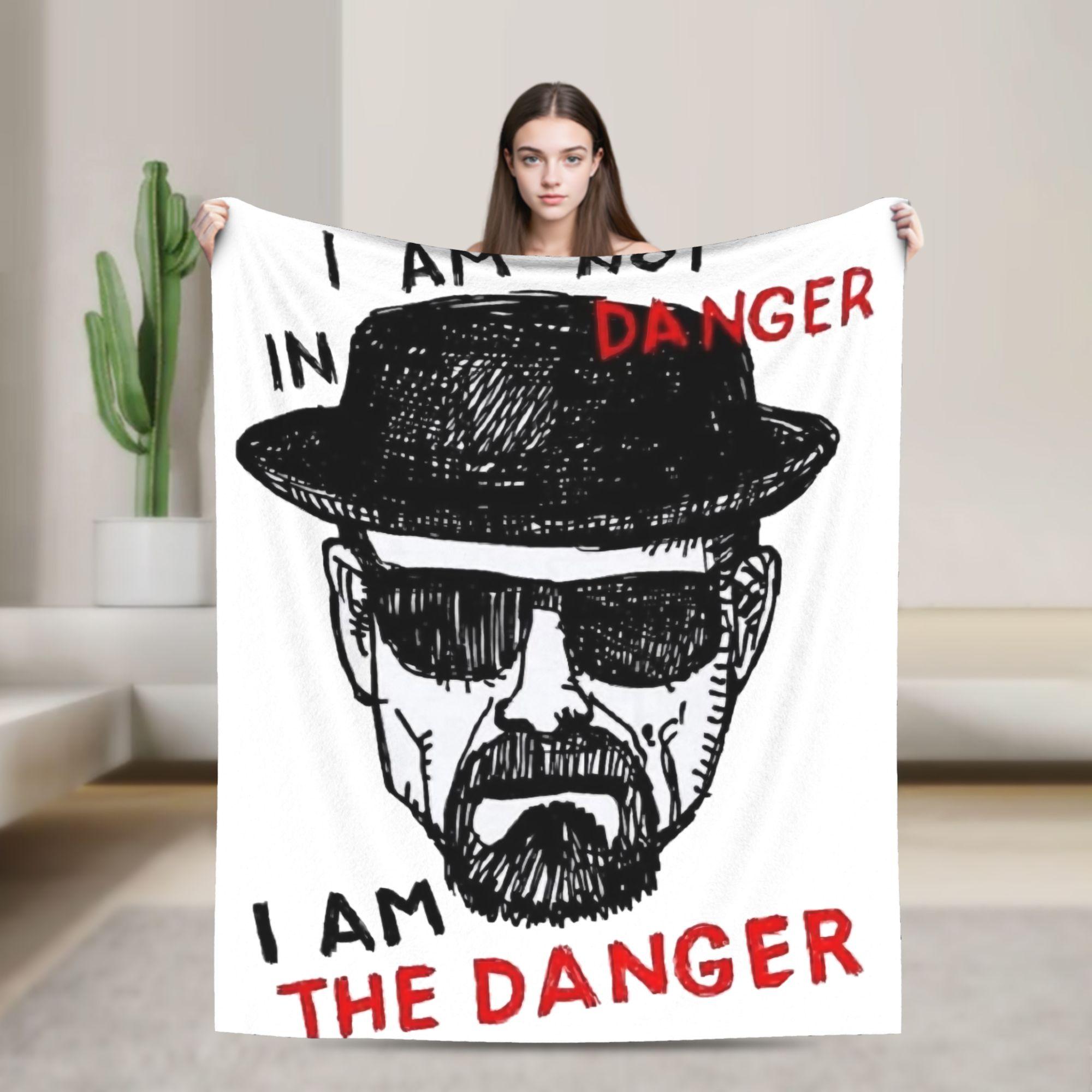 Walter White I AM THE DANGER  Knitted Blanket Velvet Breaking Bad Super Warm Throw Blanket for Car Sofa Couch Bedroom Quilt 75X95CM