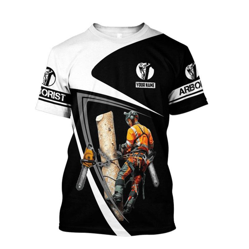 Camisetas Gráficas de Leñador Arborista de Moda Para Hombres Tendencia de Verano Manga Corta Camiseta Estampada en 3D Holgada Secado Rápido Ropa de Trabajo