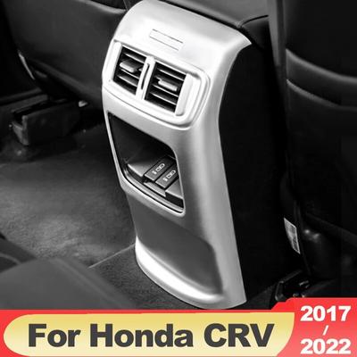 For Honda CRV 2017 2018    2022 ABS Carbon Car Interior Rear Armrest Air Outlet Trim Panel Cover Case Accessories