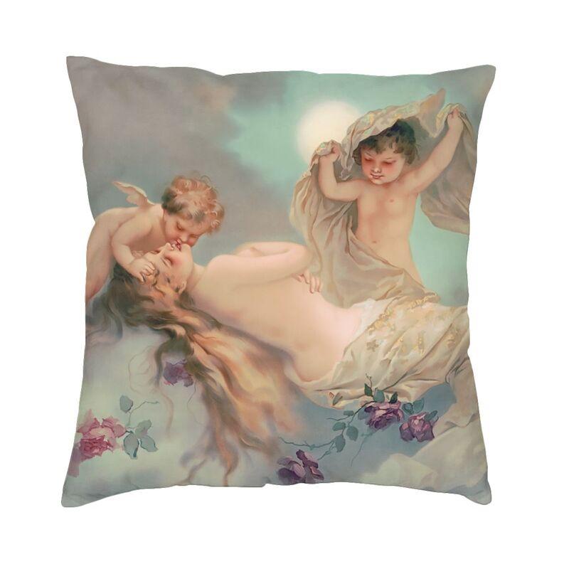 Nordic Victorian Angel Cushion Cover Velvet Fairies Sea Throw Pillow Case Living Room Decoration Pillowcase