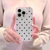 Black Polka Dot Pattern Phone Case For iPhone 17 16 15 14 13 12 11 Pro Max Plus Air 2 in 1 Candy Color Clear Silicone Soft Cover