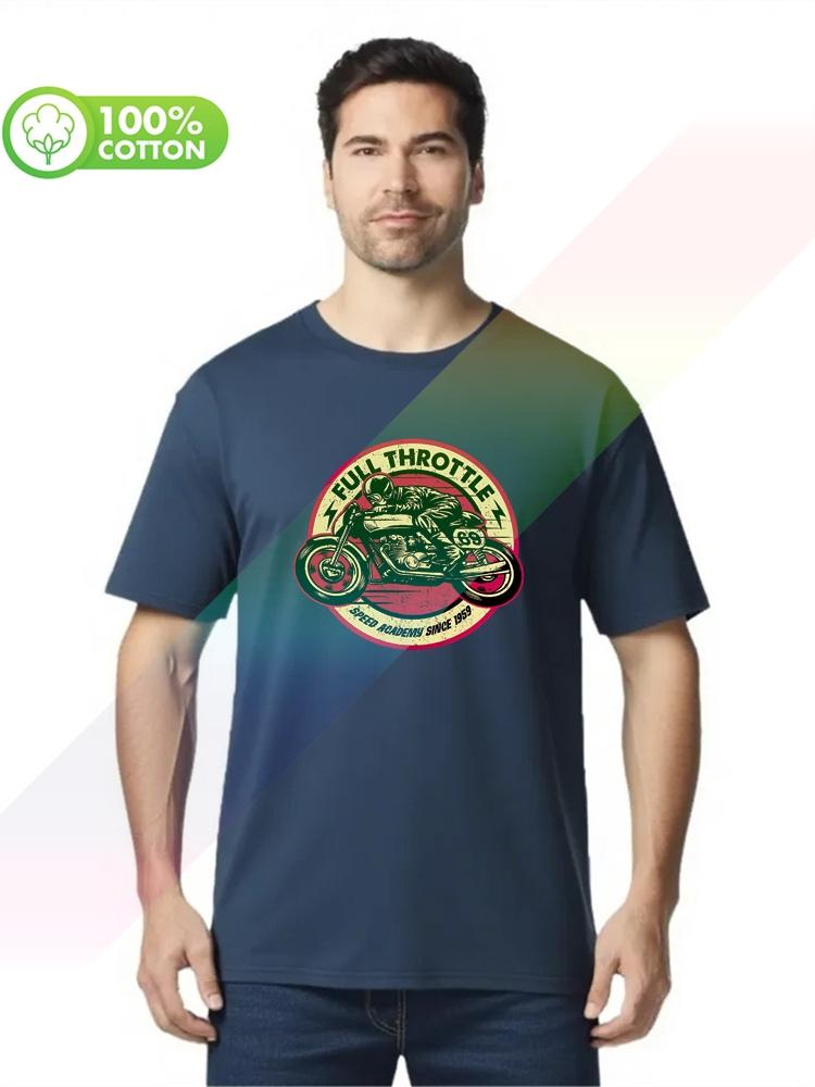 100 Cotton Round Neck Heavy Weight Unisexs Tshirt Casual Unisex Hip Hop Full Throttle Cafe Racer Special Edition Rockabilly Biker