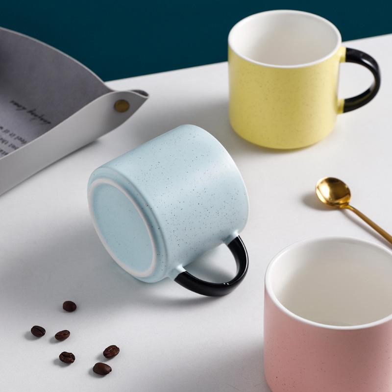 Simple Sesame Point Contrasting Mug High looking Couples Cups  Ceramic Cups Personalized Creative Coffee Cups