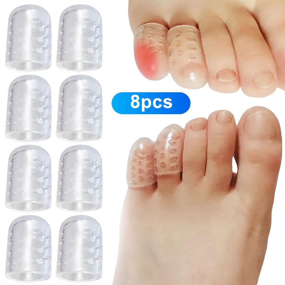 10pcs Toe Covers Relief Pain Silicon Resin Toenails Protection Anti-Friction Transparent Sweatproof Wear-Resistant for Mne Women
