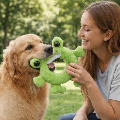 Bite Resistant Dog Squeaking Cartoon Animals Pattern Pet Chew Doughnut Shaped Interactive Dog For Dogs Puppy