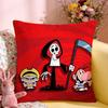 Cushion Cover Short Plush Throw Pillow Soft Washable Sofa Bed Office Cushion B-Billy & Mandy'S Adventure Anime