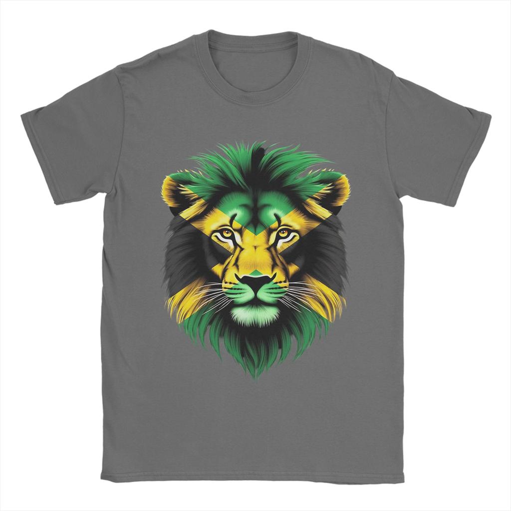 Jamaica Flag Lion Face T Shirt Summer Jamaica Lovers TShirts Cotton Breathable Oversize Top Tees Short Sleeve Vintage Tops