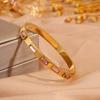 European and American Fashionable Square Emerald Open Titanium Steel Bracelet for Women, Versatile