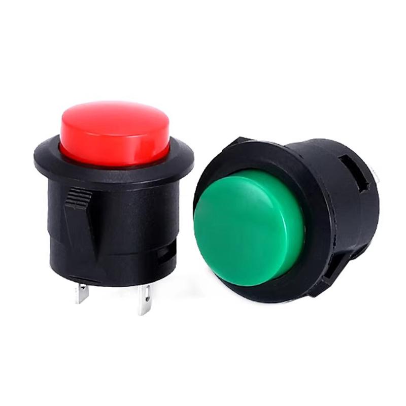 5/20PCS R13-507 Snap on Button Inching Switch 16MM Round Lockless Self Reset Switch Panel Mounting 3A125V/1.5A250VAC