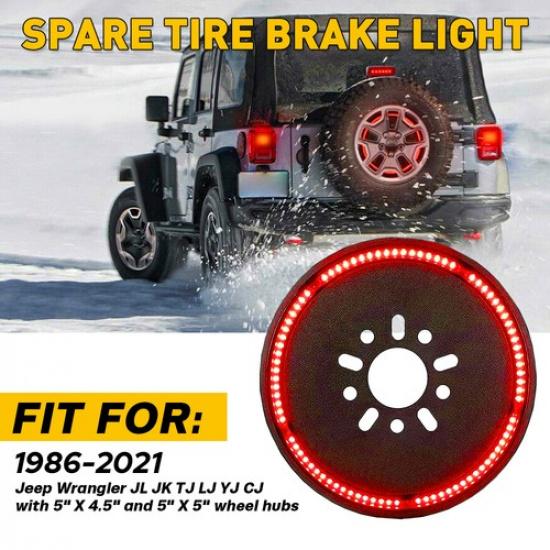 LED Red Spare Tire Brake Light 3rd Rear Wheel Lights for Jeep Wrangler 1986-