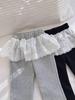 Girls' Korean Style Lace Trim Flared Pants - Spring/Autumn 2026 Versatile Casual Sweatpants