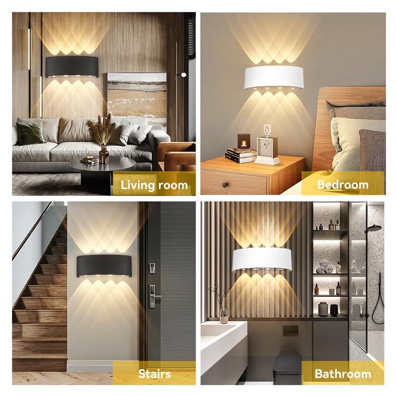 4W/6W/8W LED Home Wandleuchte Innen Nicht wasserdicht Gartenbeleuchtung Kunststoff AC86-265 Innen Schlafzimmer Wohnzimmer Treppen Wandleuchte