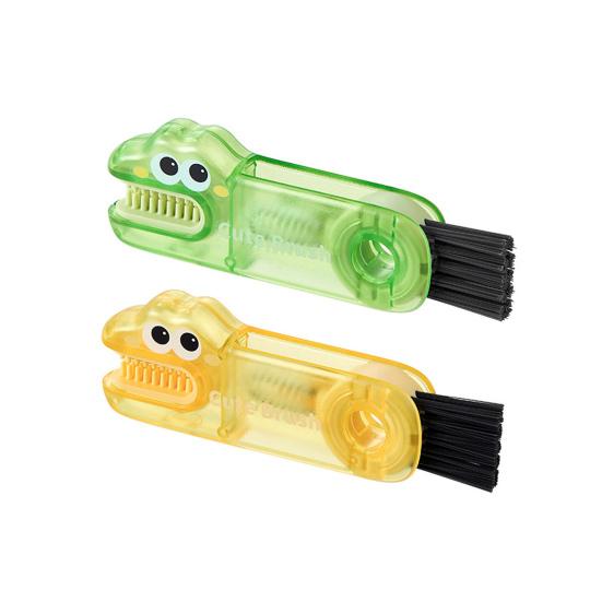 2/3Pcs 3 In 1 Cleaning Brushes Cartoon Design Food-Grade Anti-Slip Handle Gap Brush Portable Long Bristle Bottle Cleaner
