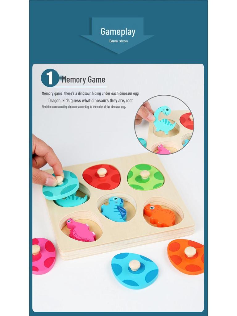 3D Dinosaur Egg Wooden Jigsaw Puzzle - Educational Baby Toys