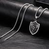Vnox Archangel Saint Michael Shield Pendant Necklace Stainless Steel Vintage Protection Amulet Chain Jewelry Gifts for Men Women