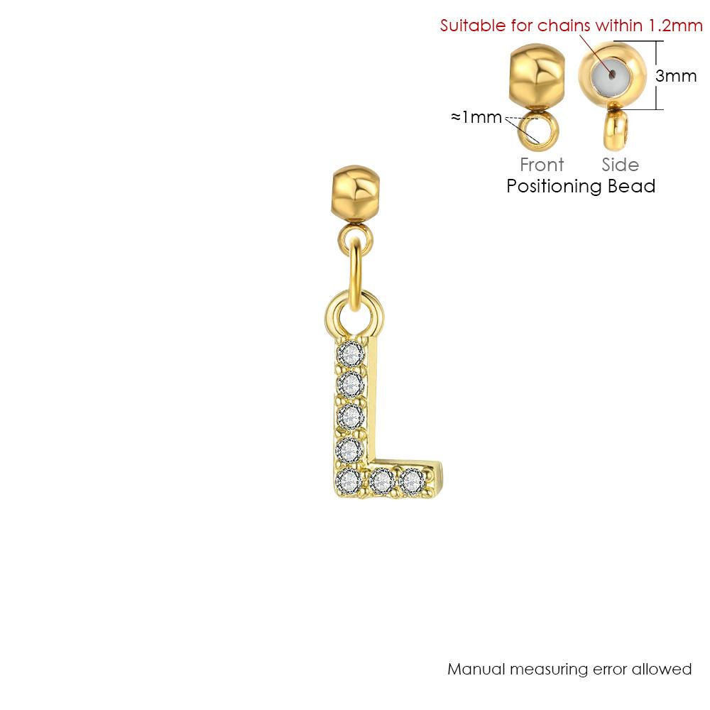 Trendy Letter Cubic Zircon Pendant For Women Positioning Charm Bracelet Necklace DIY Making Jewelry Accessories