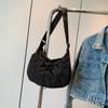 Casual Drawstring Canvas Shoulder Bag for Women Large Capacity Bucket Crossbody Purse Trendy Daily Handbag CLE