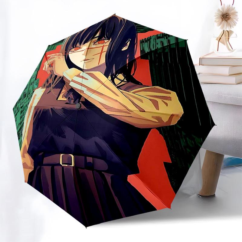1 Stück Outdoor-Schirm mit Anime-Charakter-Design - Automatisches Öffnen/Schließen, Tragbares Dreifach faltbares Design, 8-Rippen-Eisenrahmen - Perfektes Geschenk für Fans,