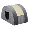 Cat Cave with Scratching Board Cat Bed Scratching House Cat House Cat Home Sisal Grey 48.5 x 30 x 30 cm