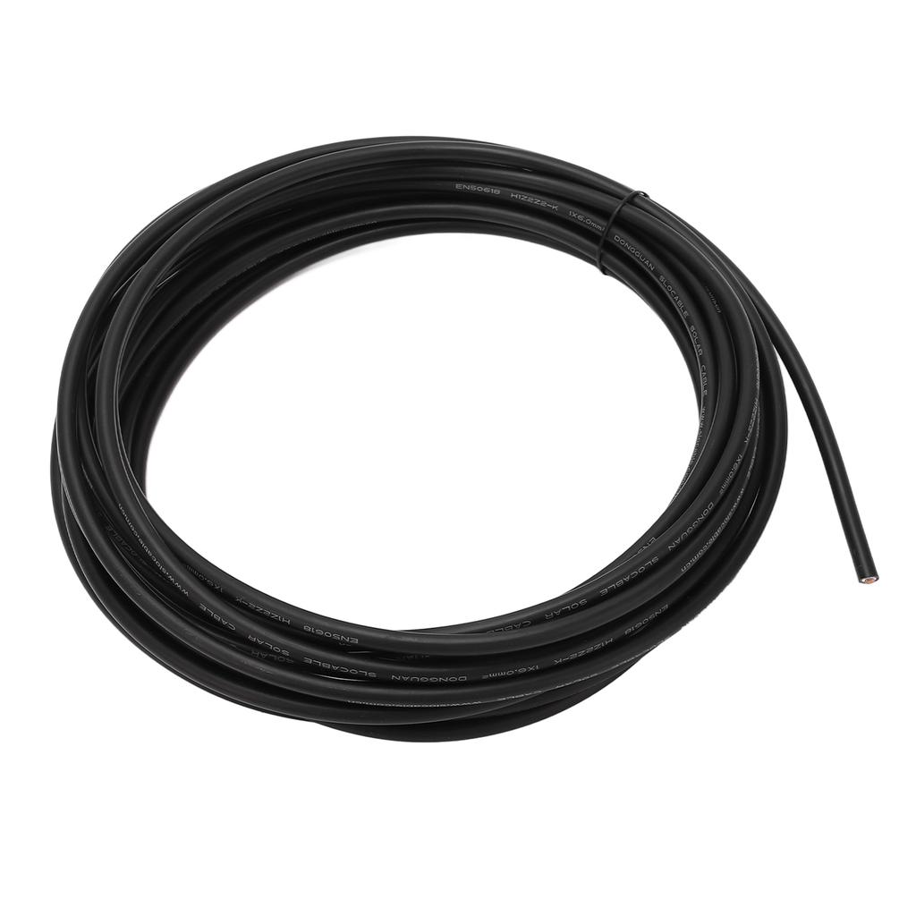 Solar Panel Wire High Temperature Resistant XLPE Energy Saving Low Eccentricity Solar Photovoltaic Cable Black 6mm² 50m