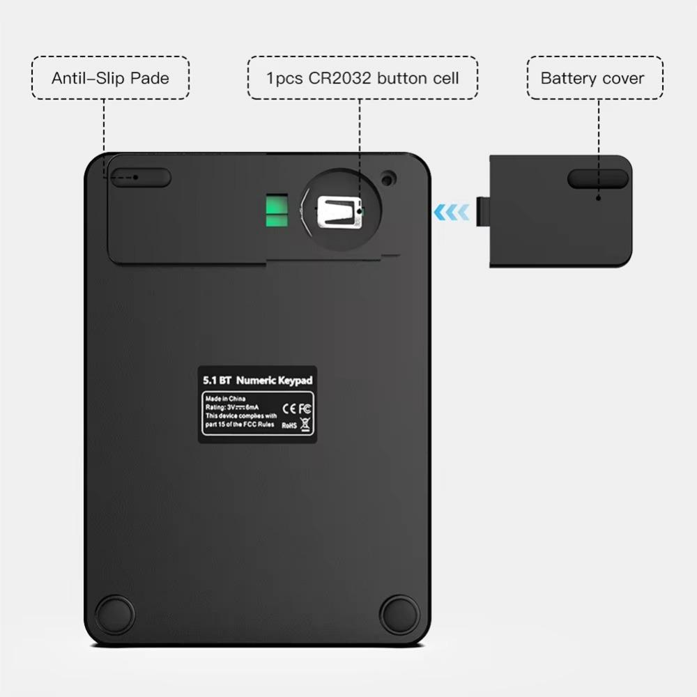 19 Keys Numeric Keypad Bluetooth External Number Pad for for Laptop PC Accounting Supplies