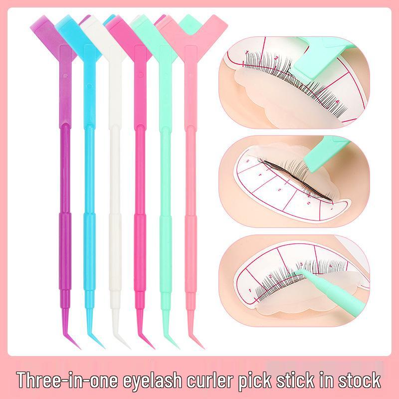 3-in-1 Eyelash Curler & Eyebrow Brush Comb Set (10 Pieces)