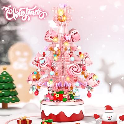 Christmas Crystal Tree Building Festive Build for Kids and Families DIY Building Block Music Box Creative Xmas Building Toy Set No Box