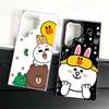 Cartoon Bear Brown Rabbit Soft Phone Case for Samsung Galaxy S24 S25 FE S26 Edge S23 Ultra S22 Plus S21 + Shockproof Cover Back