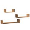 3-Piece wall decoration storage shelf, decorative wall-mounted display rack, artist oak engineered wood