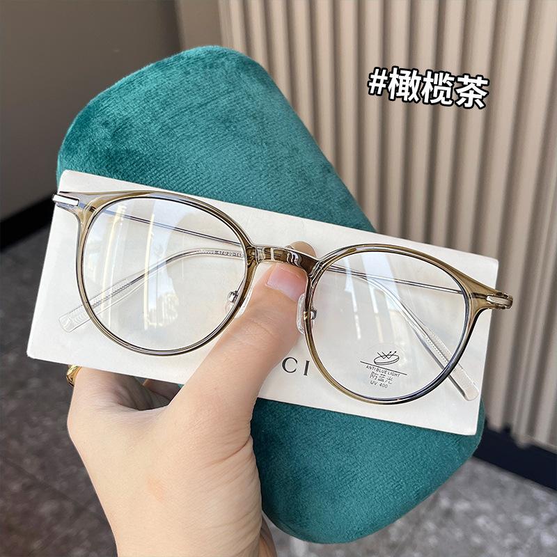 Campus Style Glasses Frames  Material Anti Blue Light Eyeglass Frames For Women Round Shape Men Glass