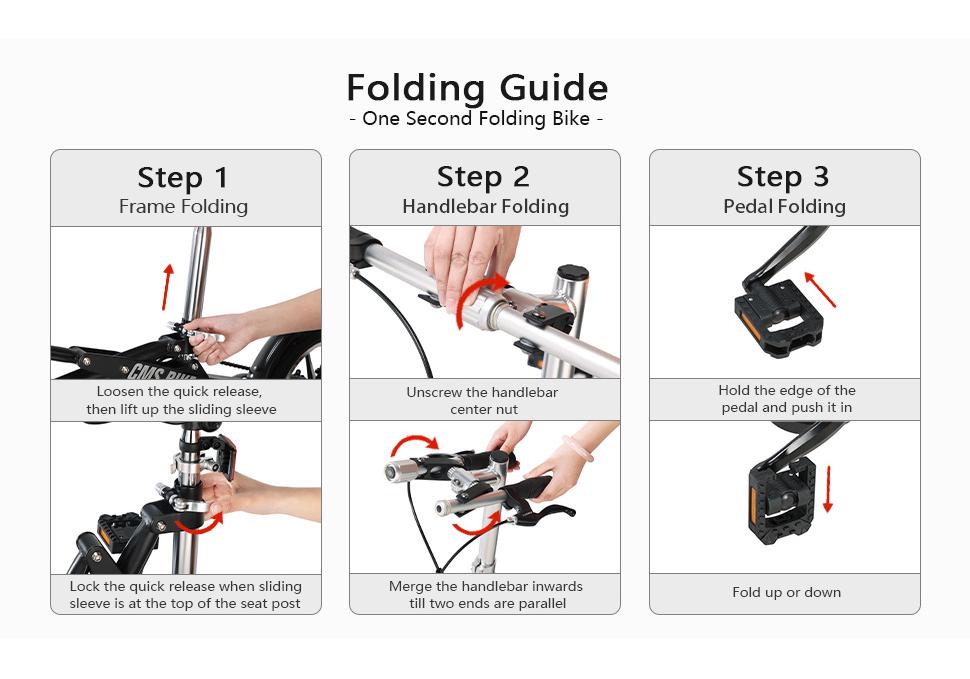 Compact Folding 14-Inch Bicycle for Adults - Unisex, Variable Speed