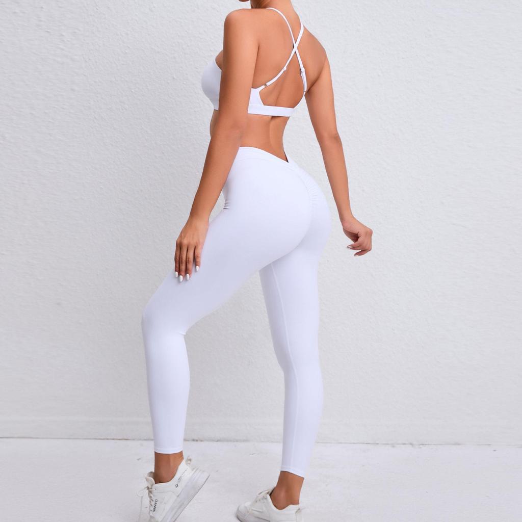 European & American Shockproof Sports Bra Set: Yoga, Running, Large Bust Support, Women's Fitness Beauty Collection