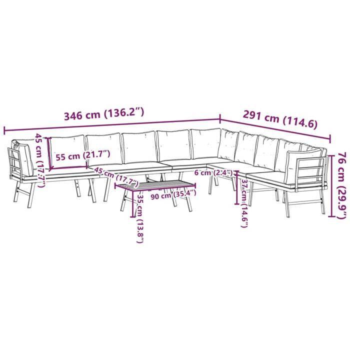 VidaXL Ensemble de bancs de jardin avec coussins 5 pcs noir, ensemble de meubles d’extérieur, ensemble de pique-nique de 3283712