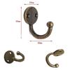 ABUL-Lot 18Pcs Retro Coat Hat Hook Door Wall Hanger Alloy 35 X 30Mm -Bronze