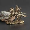 Chinese Fashion Crafts Martial God of Wealth Horse Ride Brass Figurines Sculpture Lucky Fortune Crafts Ornaments Home Desktop