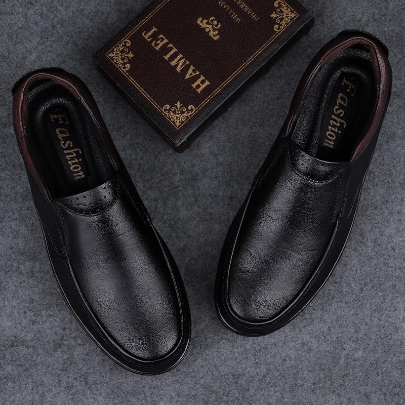 Fashion Fashion Genuine Leather Mens Shoes Business Casual Men Boat Shoes Classic Comfortable Male Sneakers Soft Office Outdoor Footwear