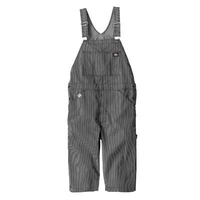 Dickies Short Overalls D-7103, Hickory Stretch Cooling Overalls for Spring/Summer, CO-COS Dickies Pro Uni Sticker Included, Size 13. Black, L