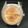 JAPAN VINTAGE CITIZEN AUTOMATIC 8200 MENS GOLDEN COLOR DIAL WATCH a702783-1 R210-a702783