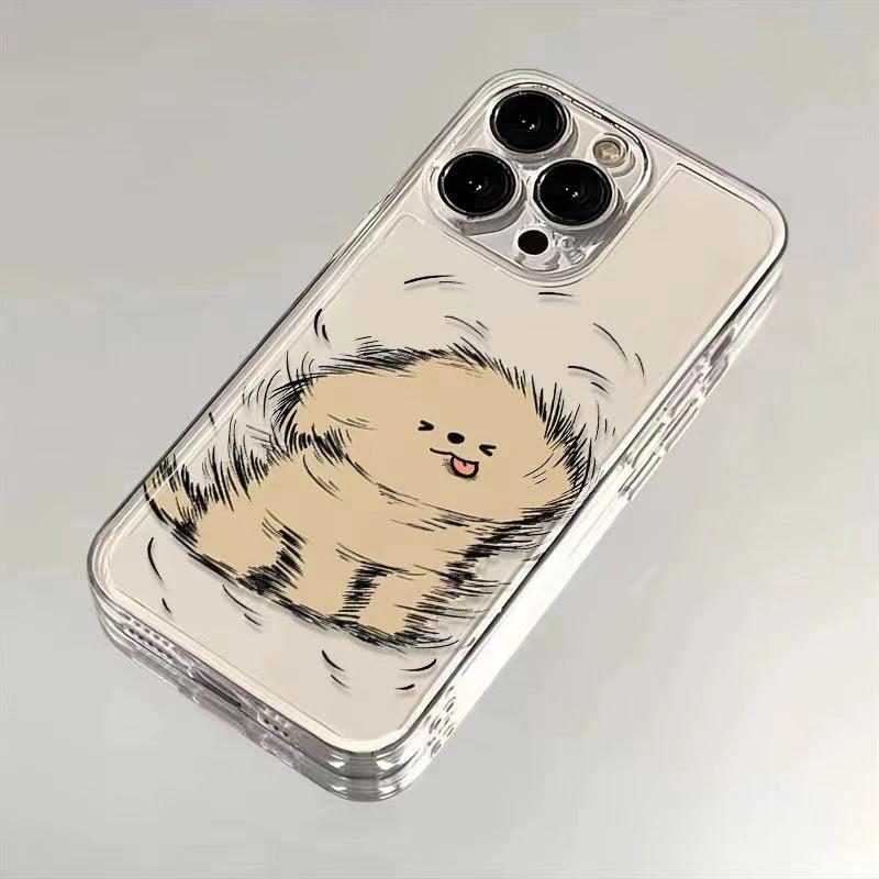 Cute head-shaking puppy iPhone17Promax mobile phone case cartoon for Apple 16promax space case 15