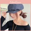 Color Solid Simple Pleated Design Women Casual Summer Sun Shading Denim Beret
