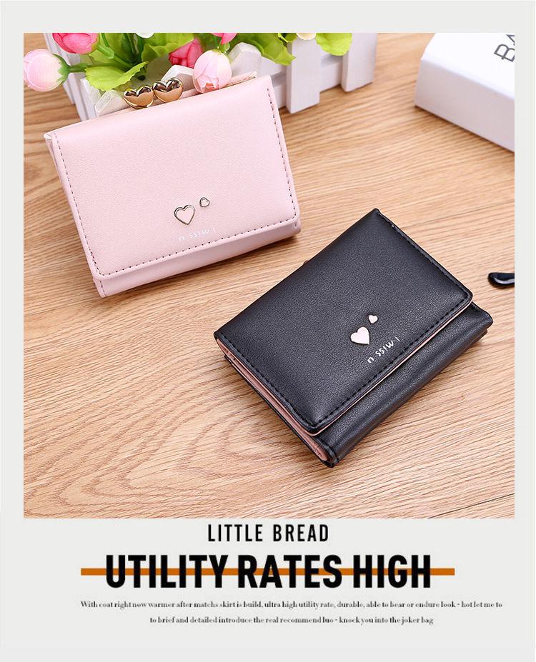 Korean Style Mini Tri-Fold Coin Purse: Fashionable Dual-Use Card Holder & Wallet for Female Students