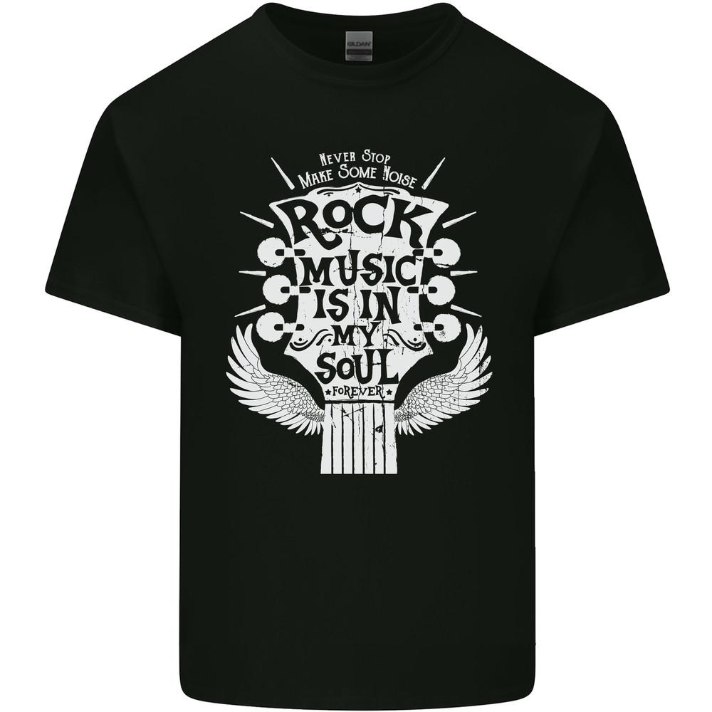 Rock Music is In My Soul Guitar Mens Light Cotton T-Shirt Unisex T-Shirt XXL