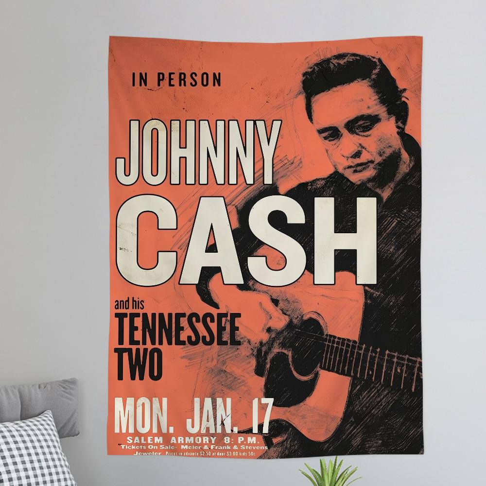 Berühmter JJohnny Cash Gitarrist Hippie Wandbehang Wandteppiche für Wohnzimmer Zuhause Studentenwohnheim Dekor Kunst Heimdekoration