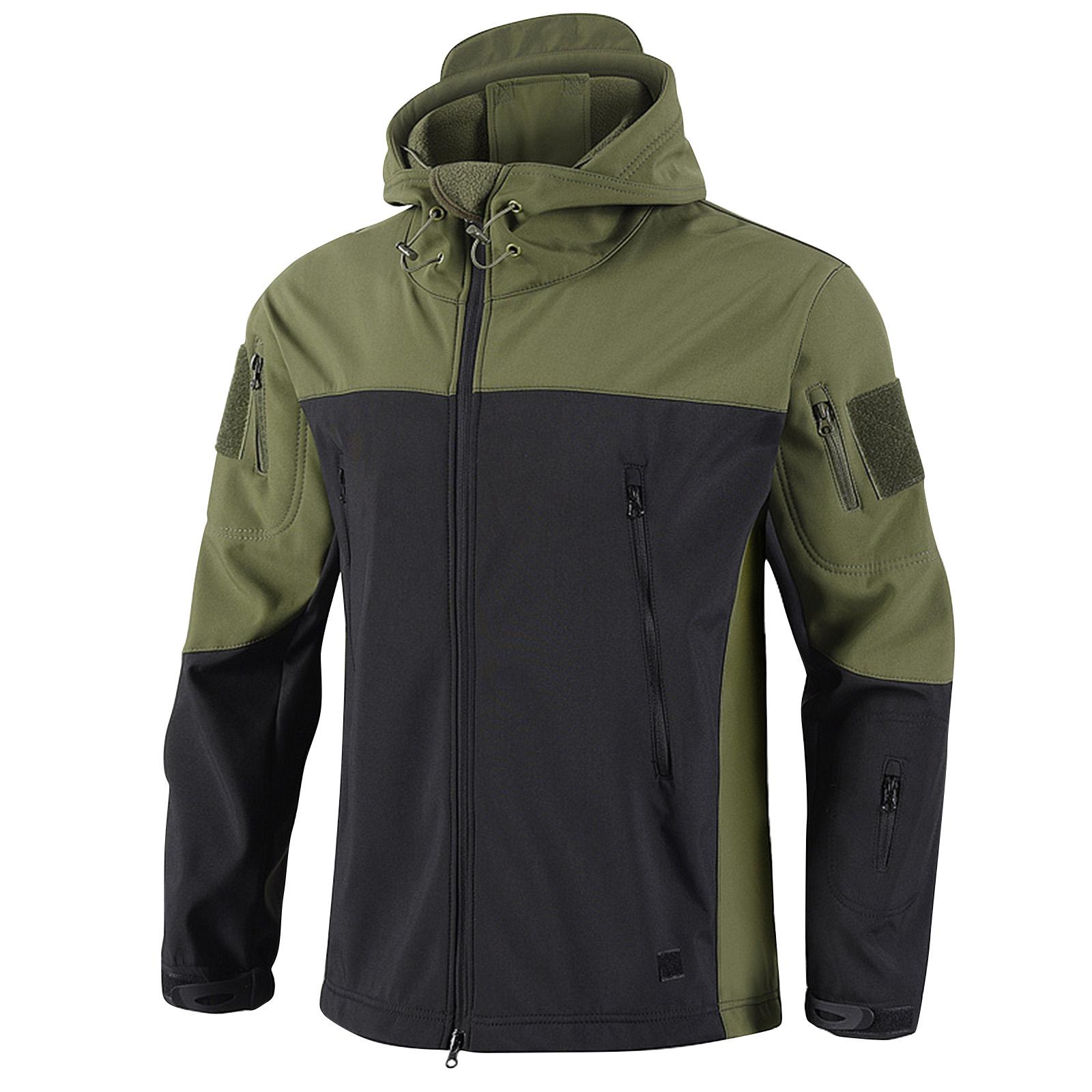 Mens jacket outdoor windproof jacket lightweight hooded jacket mens for hiking travel L зелёный