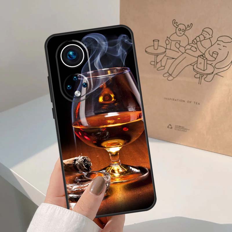 Cigar Whiskey Ice Drink For Honor Magic 7 Lite 5 6 8 Pro Case For Honor 400 200 90 70 50 X8c X8b X9a X9b X9c X9d Win